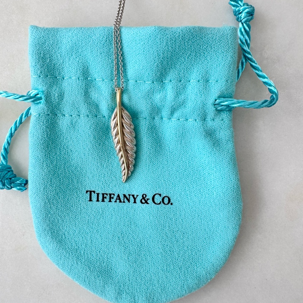 Tiffany & Co. Silver Feather Pendant Necklace